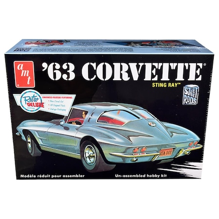 Amt Skill 2 Model 1963 Chevrolet Corvette Stingray Kit for 1 by 25 Scale Model AMT861